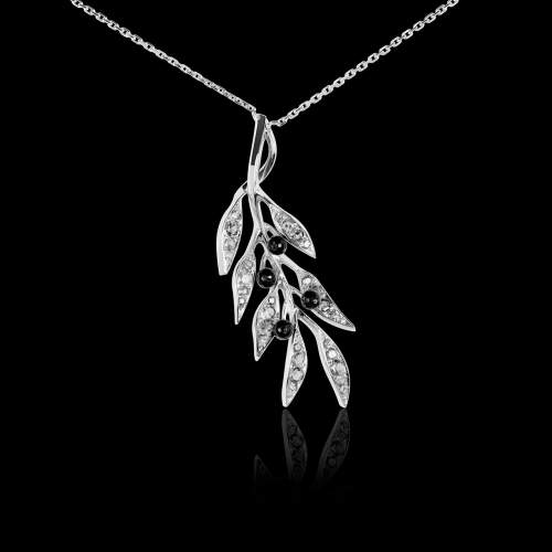 Pendentif sur mesure diamant branche Olivier